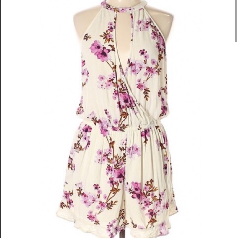American Eagle mock neck floral romper